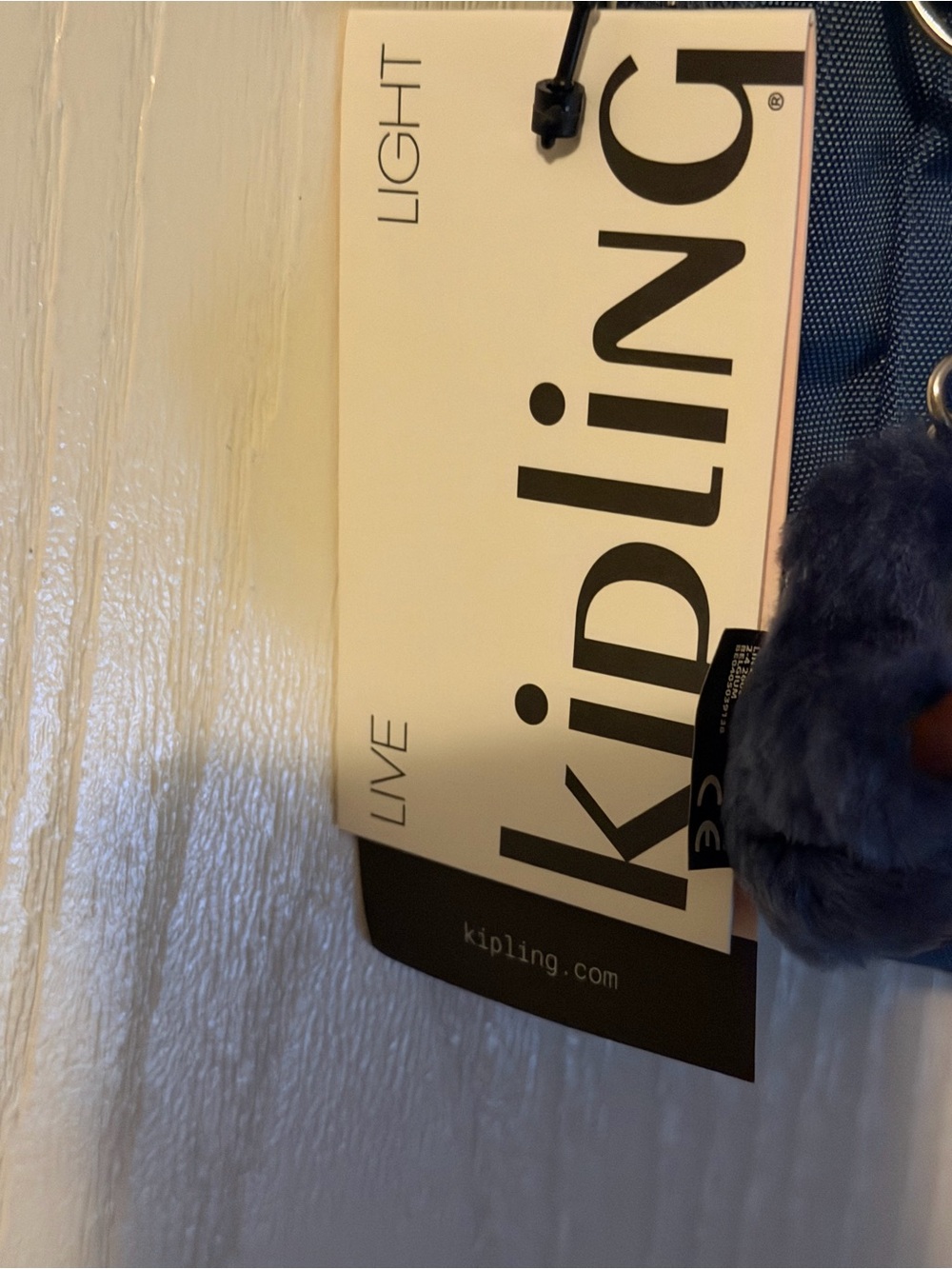 Kipling Keefe True Blue Tonal Compact Crossbody Bag with Monkey Charm - Picture 7 of 9